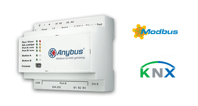 Anybus modbus to knx gateway