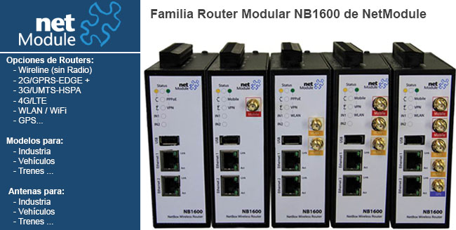 Para proyectos IIOT escalables… Router Modular NB1600