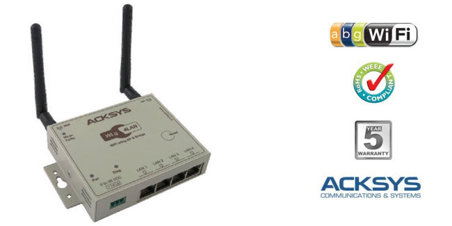 WiFi Industrial WLg-4Lan, incorpora Switch Ethernet de 4 bocas. Funciones: Access-Point, Client-Bridge, Repeater...-1