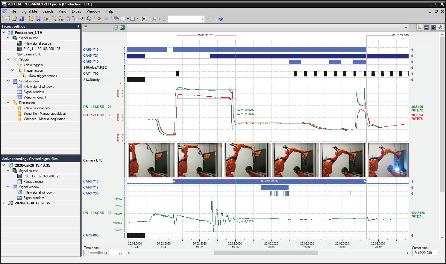 PLC-ANALYZER pro 6: Data recording from different sources