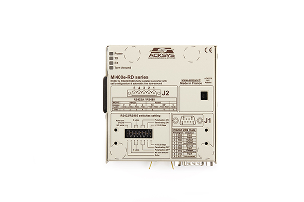 MI400e-RD RS232 -- RS422-RS485 fully isolated converter with self configuration and automatic line turn-around