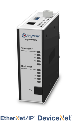 
		Anybus X-gateway – EtherNet/IP Scanner - DeviceNet Adapter
	