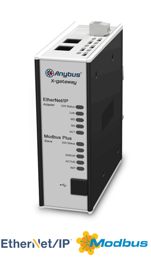 
		Anybus X-gateway – EtherNet/IP Adapter- Modbus Plus Slave
	