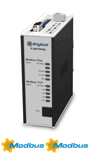 
		Anybus X-gateway – Modbus Plus Slave - Modbus TCP Server
	