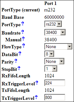 Serial Port in Web Interface