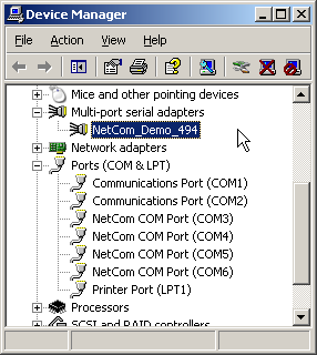 NetCom Plus in Device Manager