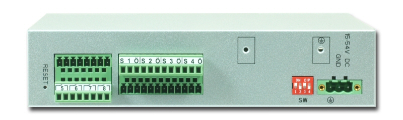 NetCom Plus 811 DIO rear side with sample Terminal blocks