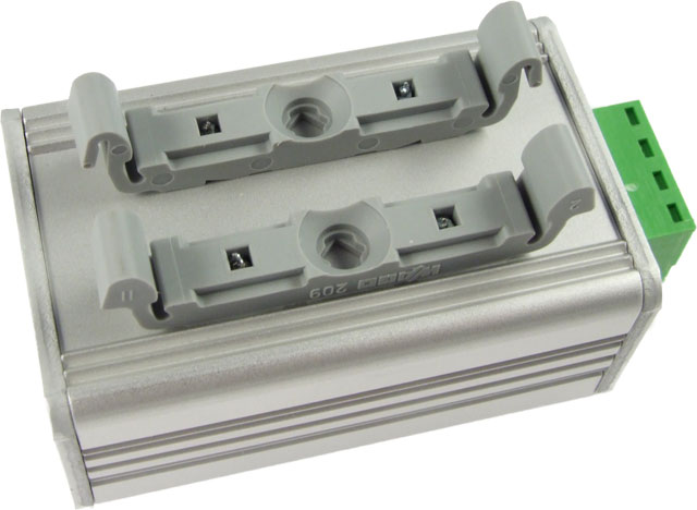 Plastic DIN rail holder, mounted