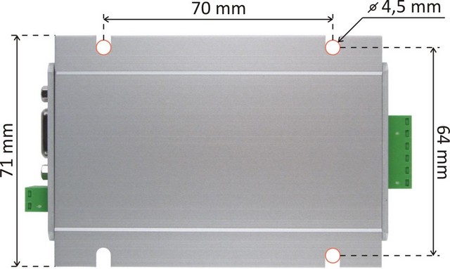 Technical drawing of the wall holder