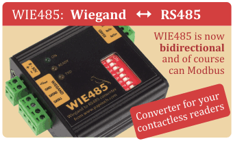 Wiegand to RS485 bidirectional interface converter