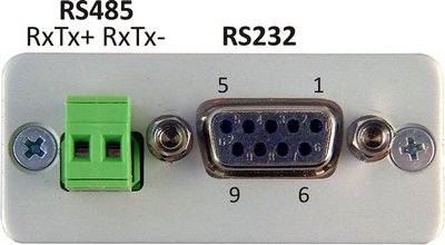 RS485 a RS232 connectors