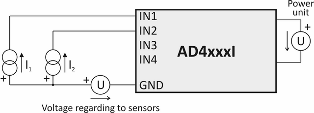 Current sensor connections - example 1