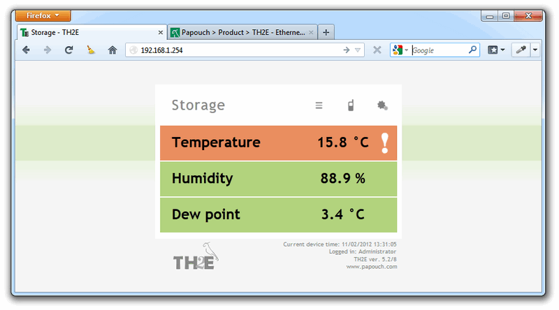 TH2E web in Google Chrome