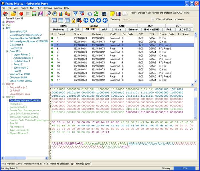 NetDecoder Frame Display