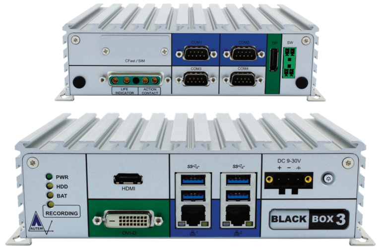 BLACKBOX 3 front + rear, BLACKBOX 3: Ultra-compact system for PLC process data recording magnifyglass